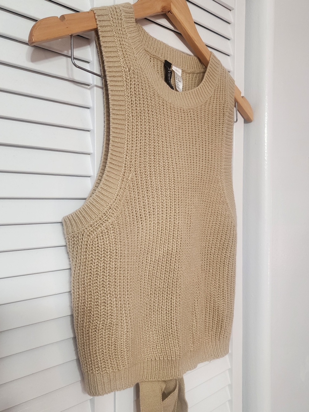Divided Tan Taupe Knit Tie-Back Tank Top